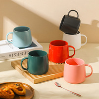 Mug en céramique personnalisable de style américain, grande capacité 16 oz, pour la maison ou le bureau, en porcelaine mate, pour bière, thé ou café, avec impression de logo.