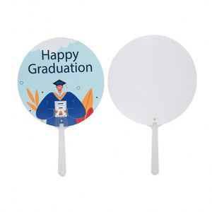 Éventail portable moderne en plastique vierge pour sublimation, publicitaire, anniversaire, mariage, écologique, design personnalisé - Product Image 2
