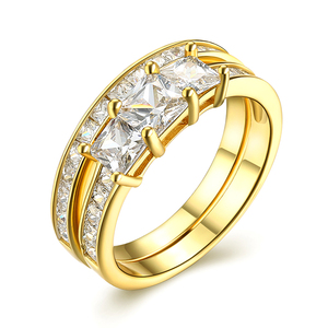 Offre Spéciale Top Qualité <span class=keywords><strong>18</strong></span> <span class=keywords><strong>carats</strong></span> microns plaqué <span class=keywords><strong>or</strong></span> bagues de fiançailles - Product Image 2