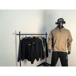 Sweat à capuche homme coupe ample épaisse, style streetwear, avec motif 3D en relief, faible MOQ - Product Image 1