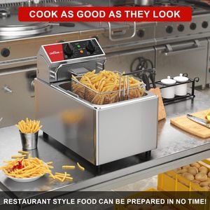 <span class=keywords><strong>Friteuse</strong></span> <span class=keywords><strong>électrique</strong></span> CF-15 CROSSON 8L avec EGO, réservoir d'huile <span class=keywords><strong>amovible</strong></span>, panier en acier inoxydable solide - Product Image 4