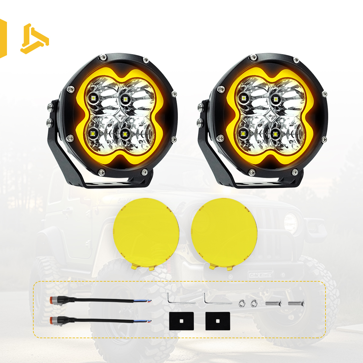 Kit d'éclairage (paire + couvercle jaune)