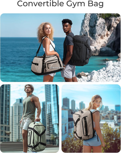 Sac de sport 4-en-1 pour femmes et hommes, sac de voyage léger avec compartiment à chaussures et poche étanche, sac à dos tactique pour ordinateur portable - Product Image 5