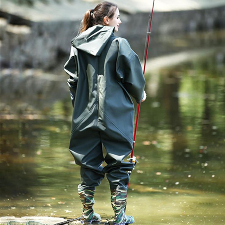 Cuissardes de pêche sur mesure, résistantes, vertes, unisexes, taille 38-44