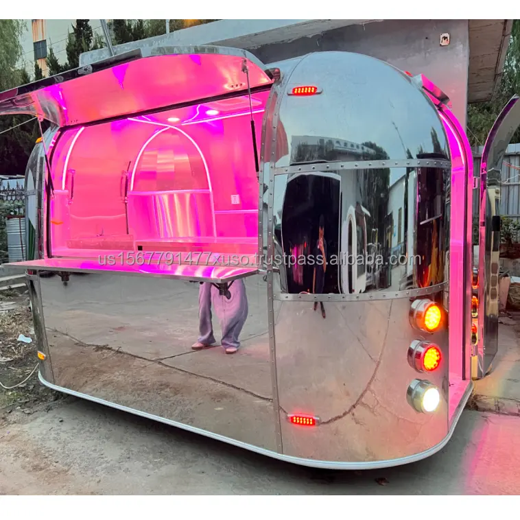 Airstream Mobile kitchen bar Food Truck Concession Catering Bbq Pizza Food Trailer Fully Equipped vending cart