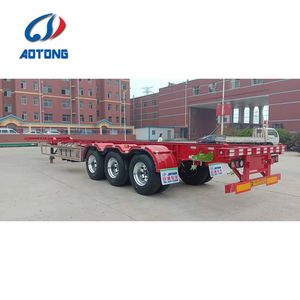Semi-<span class=keywords><strong>remorque</strong></span> squelette à 3 essieux de 40 pieds pour conteneurs maritimes avec plateau et roues - Product Image 6