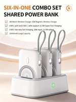 Stasiun Pengisi Daya Nirkabel Magnetik Cepat Multi Power Bank Portabel 10000mah 6 in 1 Power Bank Rumah Tangga