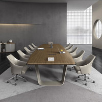 Table de conférence ronde pliable avec écran tactile motorisé LCD Liyu, microphone, pour 8 personnes