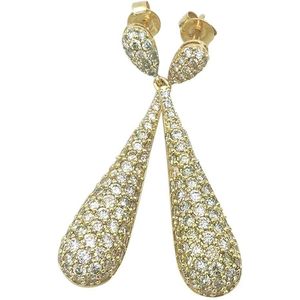 จิวเวลสปาร์คต่างหูทรงหยดน้ำ 3.30 กะรัต เพชรขาวธรรมชาติ ทองคำแท้ 14K ทรงกลม สี I-J สีขาวใส สำหรับผู้หญิง - Product Image 4