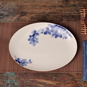 Assiettes ovales en porcelaine émaillée de 12 pouces pour restaurant chinois, vaisselle en os de porcelaine, écologiques et durables, vente en gros - Product Image 2