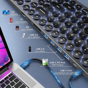 Venta al por mayor multifuncional tipo C USB 3,0 Hub Mulit función teclado estación <span class=keywords><strong>de</strong></span> acoplamiento con 4K30Hz SD TF <span class=keywords><strong>puertos</strong></span> - Product Image 6