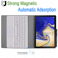 Tablet Touchpad Keyboard untuk Samsung Tab A7 2020 10.4 A 10.1 2019 A6 S7 11 12.4 S6 Lite S5e 10.5 S4 Bahasa Portuges Keyboard Case