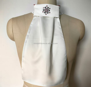 Camisas de montar a caballo de tela de color blanco OEM, corbata atada lista para vestir, corbata Ecuestre para competición - Product Image 1