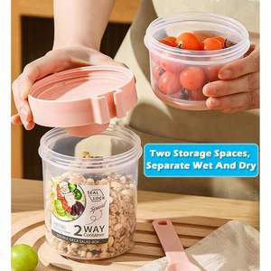 Vasos para llevar desayuno, yogur, cereales, avena nocturna, aderezo para ensaladas y recipientes para parfait de aperitivos, para uso en despensa - Product Image 2