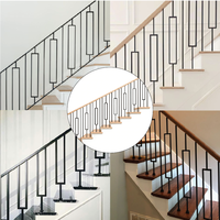 Balustres rectangulaires en fer forgé |   Rampe d'escalier moderne, garde-corps de balcon, clôture de sécurité extérieure pour villa