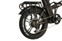 Vélo de montagne électrique pliable en gros, MOQ 1, 48V 13Ah, pneus larges, avec porte-bagages arrière, noir