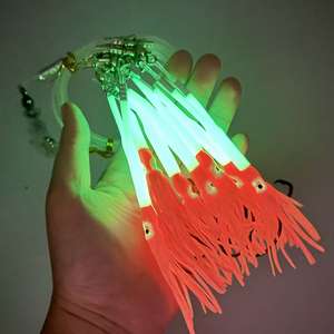 Aparejos <span class=keywords><strong>Sabiki</strong></span> de 10 anzuelos, conjuntos de líneas de pesca biomiméticas para calamar, aparejos para lubina y trucha de nariz larga, anti-mordedura, luminosos - Product Image 2