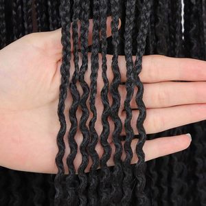 Scatola intrecciata parrucche per donne nere Micro trecce 28 pollici <span class=keywords><strong>lunghe</strong></span> parrucche con parrucche singole torsione sintetiche con piccole trecce - Product Image 4