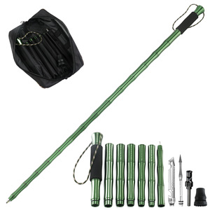 Bâton de trekking pliable en alliage d'aluminium multifonctionnel avec couteau, bâton de défense personnelle - Product Image 3