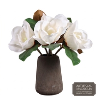 Susunan Bunga Magnolia Buatan dari Sutra, Warna Putih Pink untuk Dekorasi Pernikahan, Rumah, dan Taman