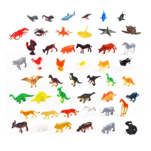 48PCS plastic simulated solid small animals world Toys Colorful Mini animal toys for kids