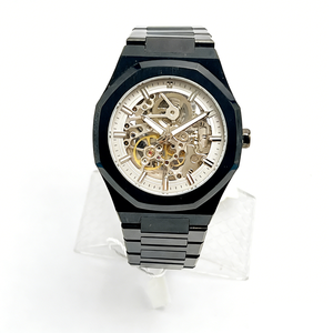 Reloj Mecánico de Pulsera para Hombre, Color Azul Plateado, Esqueleto, Bisel Octagonal, Movimiento Completamente Hueco, Reloj Automático de Lujo, Deportivo y Ejecutivo - Product Image 6