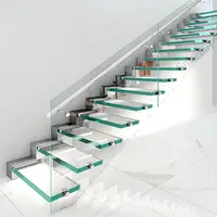 CBMmart Invisible סטרינגר זכוכית צעדים Standoof מעקה מדרגות מודרני צף מדרגות