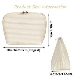 2026 New Quilted PU Material Modern Portable Cosmetic Bag Multi-functional Travel Storage Bag Waterproof Makeup - Product Image 2