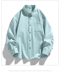 <span class=keywords><strong>Camicia</strong></span> da uomo a maniche lunghe in cotone pesante-<span class=keywords><strong>giacca</strong></span> da uomo Casual Casual a forma primaverile - Product Image 5