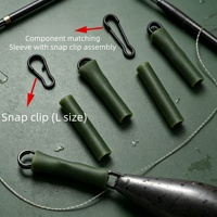 Kit de pêche à la carpe européen 30 pièces : 15 tubes en silicone et 15 clips à pression, manchons anti-emmêlement souples et résistants à l'usure (taille moyenne et grande)