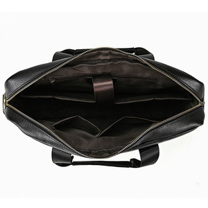Venta de fábrica Cuero genuino Abogado <span class=keywords><strong>Caballero</strong></span> Maletín para computadora portátil Bolso de mensajero duradero Bolso de hombro Bolso para computadora portátil de negocios - Product Image 3