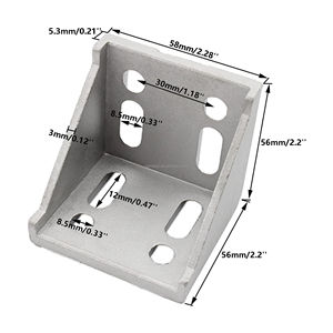 L bentuk kanan pengikat braket bersama, cocok untuk 6060 seri standar 8mm Slot aluminium profil ekstrusi - Product Image 2