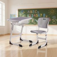 Ensemble de bureau et chaise pour étudiants durable avec tiroir, surface de travail en plastique 620x420 mm, pour l'école, la salle de classe, l'étude