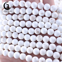 Zhe Ying 6mm 8mm 10mm Runde Naturstein Weiß Türkis Perlen Heil kristall Runde Weiß Türkis Perlen