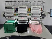 Accessoires gratuits Machine à broder 3 têtes 12 aiguilles pour casquette, vêtement fini, machine à broder automatique plate
