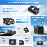 2026 Penjualan Terlaris Ultra Power UP13 Charger Original Pabrik AC100-240V 200W 2*10A Dual Channel 2-8S Charger Daya Tinggi RC Charger