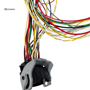 Faisceau de câblage de signalisation automobile multi-branches avec gaine tressée, connecteur blanc/gris, faisceau de câblage personnalisé OEM 12V 24V - Product Image 6