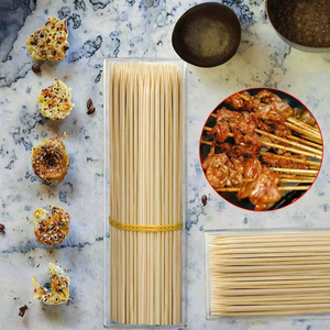 Brochetas de Bambú Natural para Barbacoa, Palitos Redondos de Bambú Sostenible para Barbacoa, Frutas, Kebab, Mariscos, Ecológicos, para Restaurantes, Venta al por Mayor, Económicos - Product Image 2