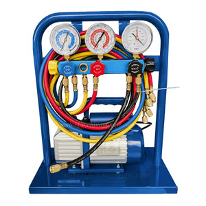 A/C dịch vụ phục hồi môi chất lạnh sạc trạm tiêm thiết lập với đôi giai đoạn bơm chân không 2cfm 5 Van đa dạng đo vacuu - Product Image 1