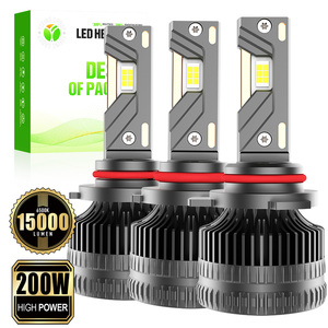 หลอดทองแดงสามดวง200W 15000Lm 6500K 12-24V 9005หลอดไฟอะไหล่รถยนต์ A10สำหรับปรับแต่งรถยนต์อัปเกรดการติดตั้งเพิ่มอัตโนมัติ - Product Image 1