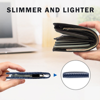 Dompet Pria Lipat Panjang Minimalis Ukuran Besar Anti-RFID dengan Lapisan Kulit Imitasi Murah, Serat Karbon Custom, dan Lapisan Nilon