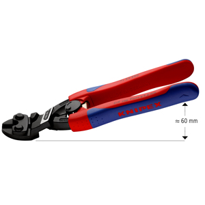 KNIPEX 71 22 200 SB CoBolt Cortadores diagonales de doble palanca con empuñaduras multicomponentes, diseño delgado, negro 200 - Product Image 1