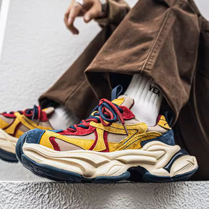 Chaussures pour hommes européennes 2026, nouvelles, à semelle épaisse, respirantes, en maille, à lacets, antidérapantes, augmentant la taille, décontractées, tendance, polyvalentes, sportives - Product Image 2