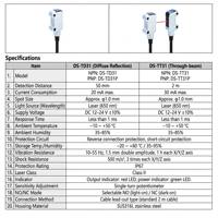 Sensor Fotoeléctrico Ultrafino Dass, Serie Láser DS-T, Venta al por Mayor, con Respuesta de Alta Velocidad de 1ms, Detección Precisa, DC 12-24V