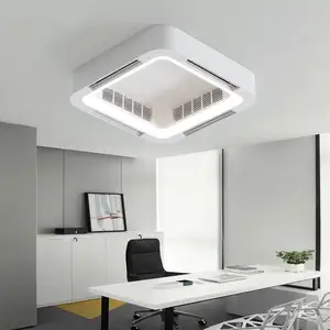 Modern en çok satan yapraksız fan ışık üç renkli akıllı LED tavan vantilatörü ile ışık uygulaması