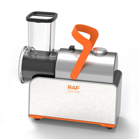RAF R.8808 500W Coupe-légumes électrique 6-en-1 avec large goulotte, six accessoires, lavable, pour trancher, râper, hacher et faire des frites