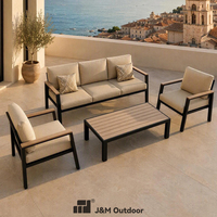 Livraison Gratuite - Ensemble de 4 Chaises et Canapé de Jardin Extérieur - Moderne, Pliable, Imperméable, Confortable - Pour Balcon, Patio, Salon, Parc