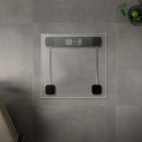 Balance corporelle électrique en stock du vendeur 200kg balance intelligente de grande capacité en verre trempé balance corporelle de salle de bain