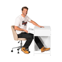 DU'S white – bureau de famille rectangulaire moderne en bois avec 2 tiroirs et armoires de rangement