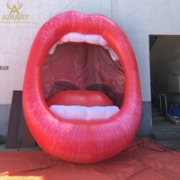 Bouche ouverte gonflable géante carrée pour la décoration de fond, lèvre gonflable Offre Spéciale pour la publicité